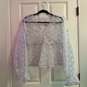 Organza Puff Sleeve Shirt